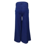 Flat front Loose & flare denim trousers