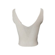 V-neck sleeveless knit top
