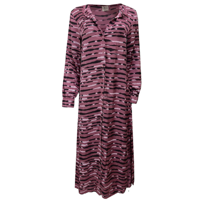 Printed Stripe Satin Dress