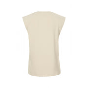 Sleeveless top with shoulder pads